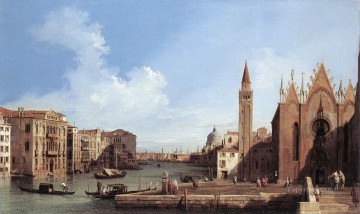 Canaletto Painting - Grand Canal From Santa Maria Della Carita To The Bacino Di San Marco Canaletto